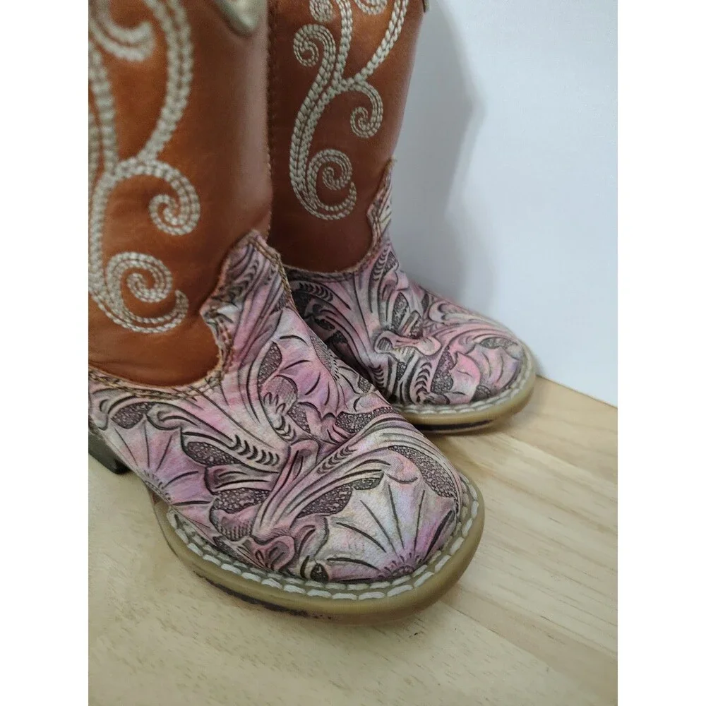 Toddler Girls Twister M&F Western Elizabeth Boots Size 5 Cowgirl Boots Embossed